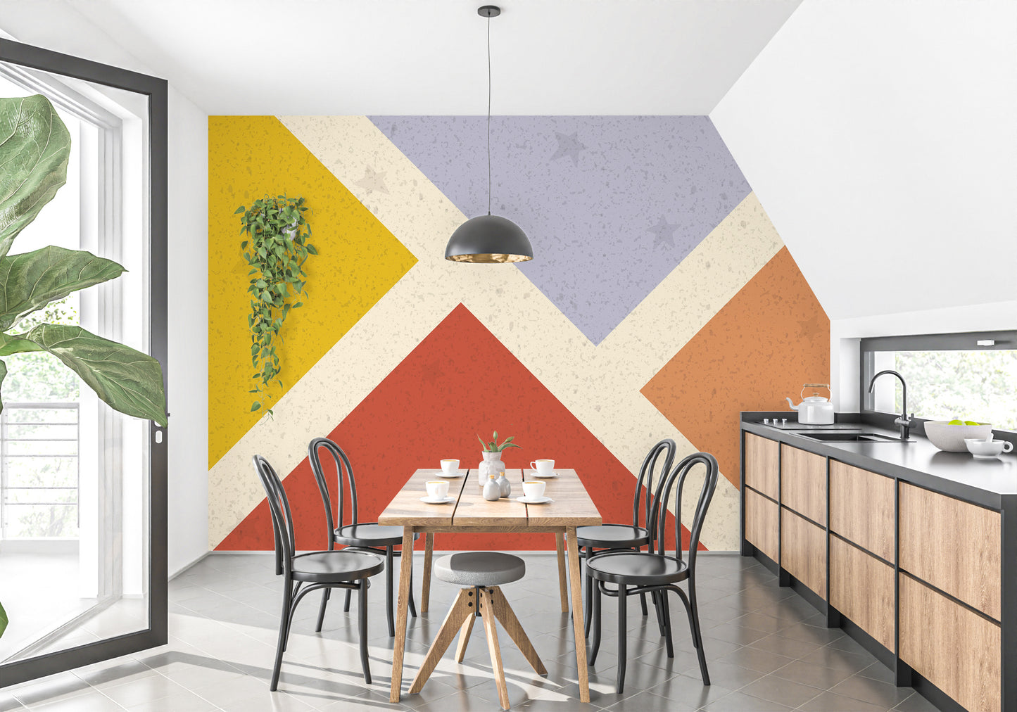 Colorful square design Wallpaper Murals