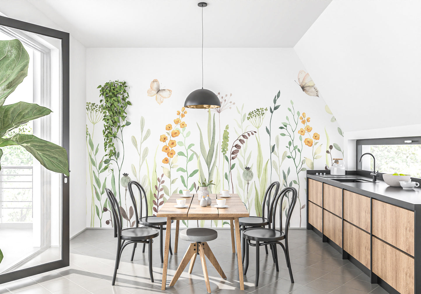 Watercolor Flower Wallpaper Murals