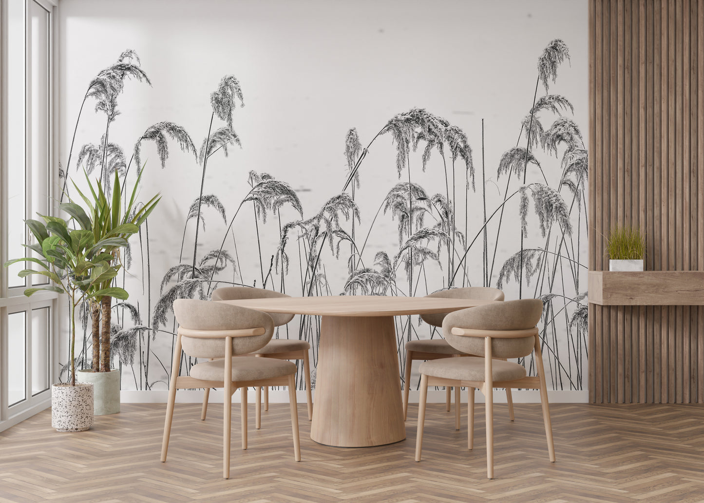 Winter Reeds Wallpaper murals