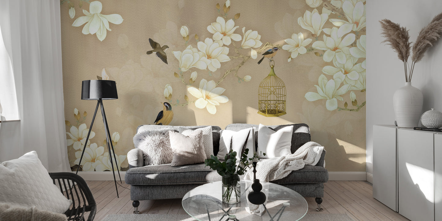 White Magnolia Flowers Wallpaper Murals