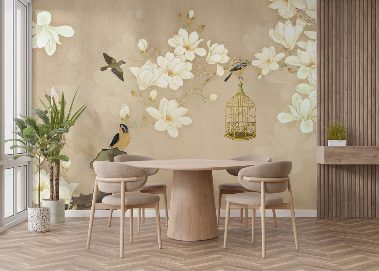 White Magnolia Flowers Wallpaper Murals