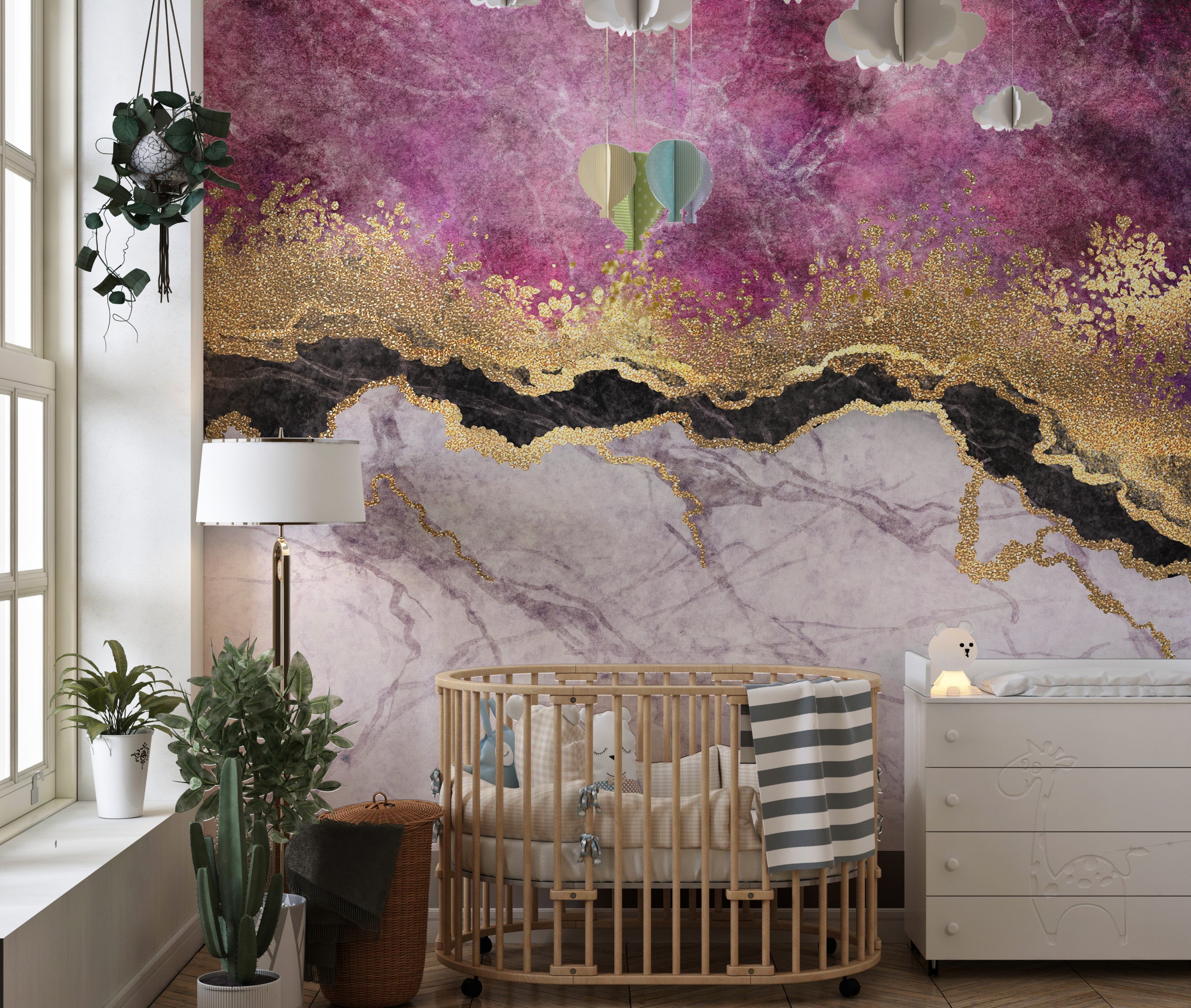 Purple Marble mural wallpaper