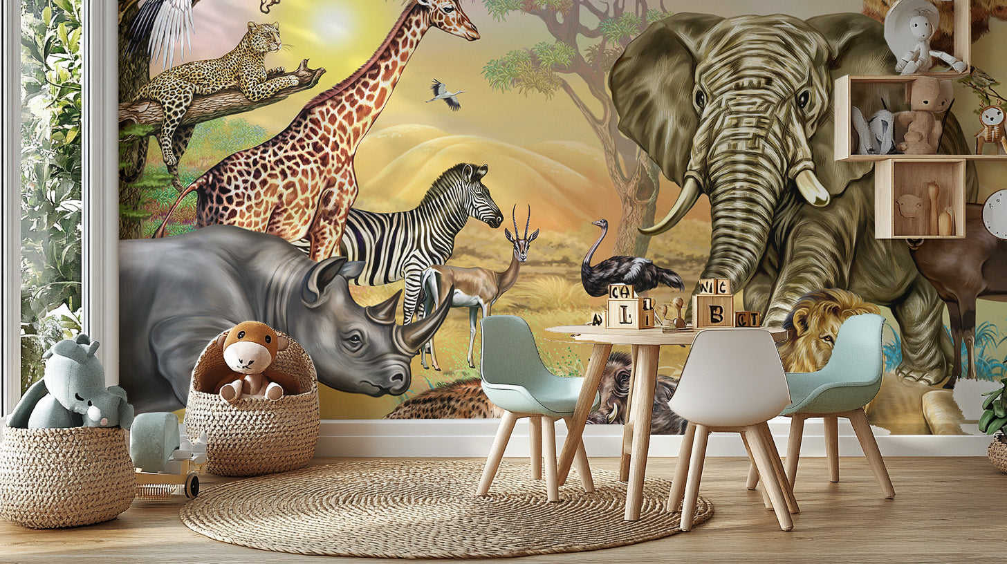 african savannah animals wallpaper for walls