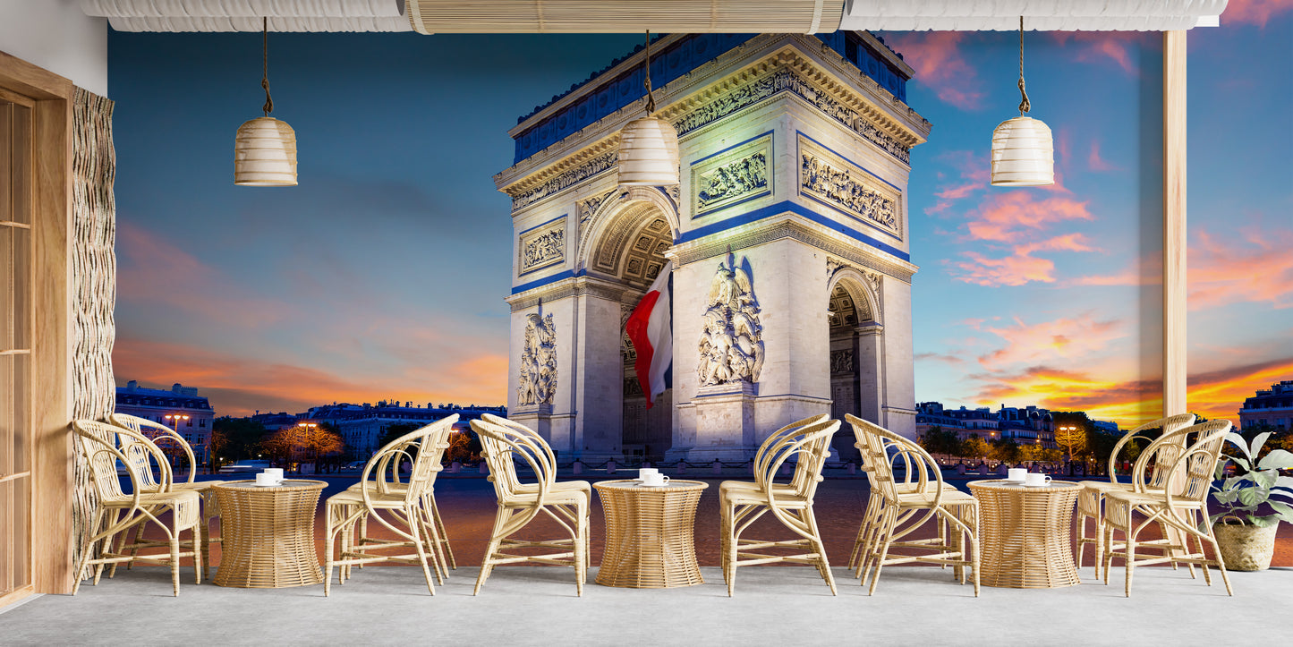 arc de triomphe de paris night Stick on wallpaper