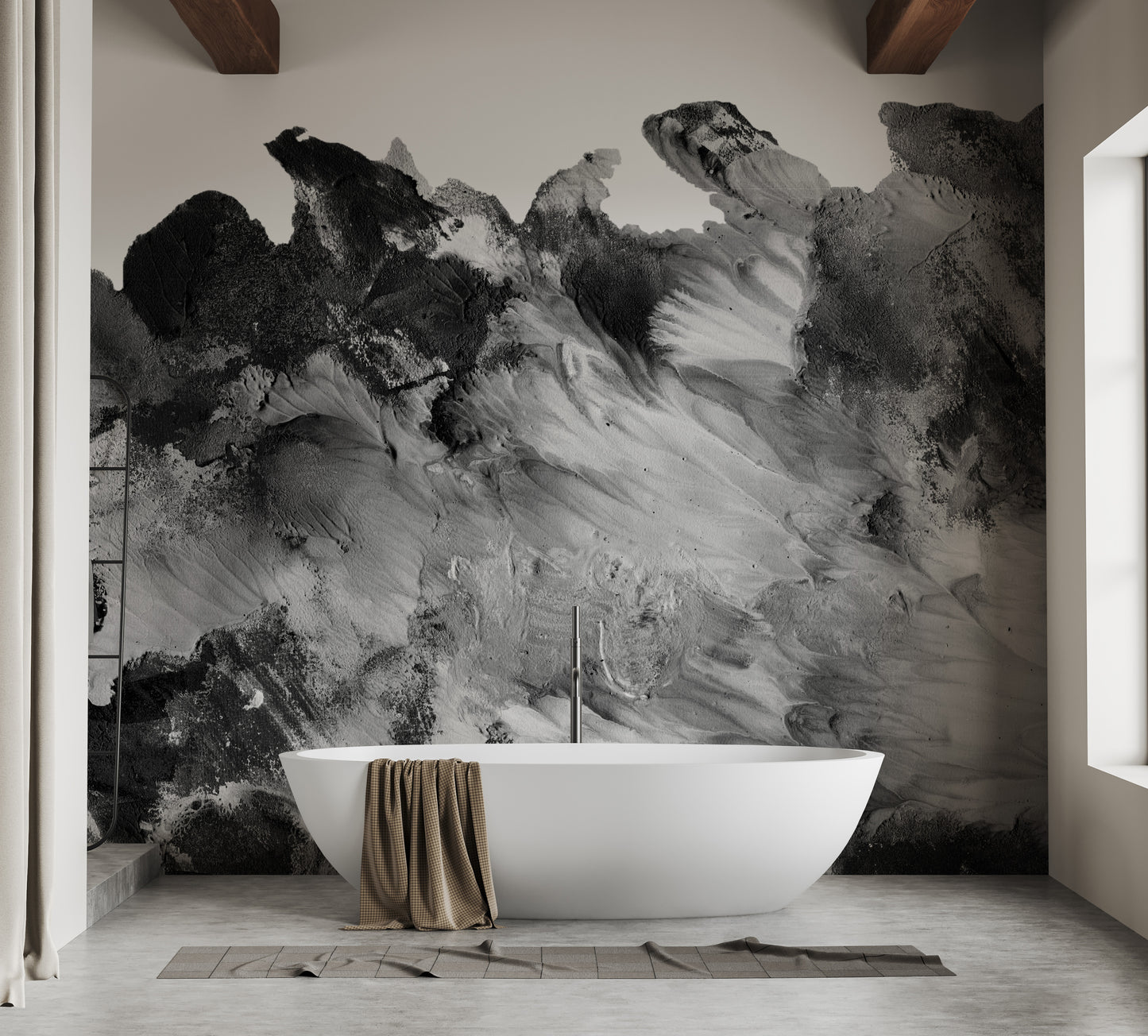 Black and White Rustic Design Wallpaper Mural