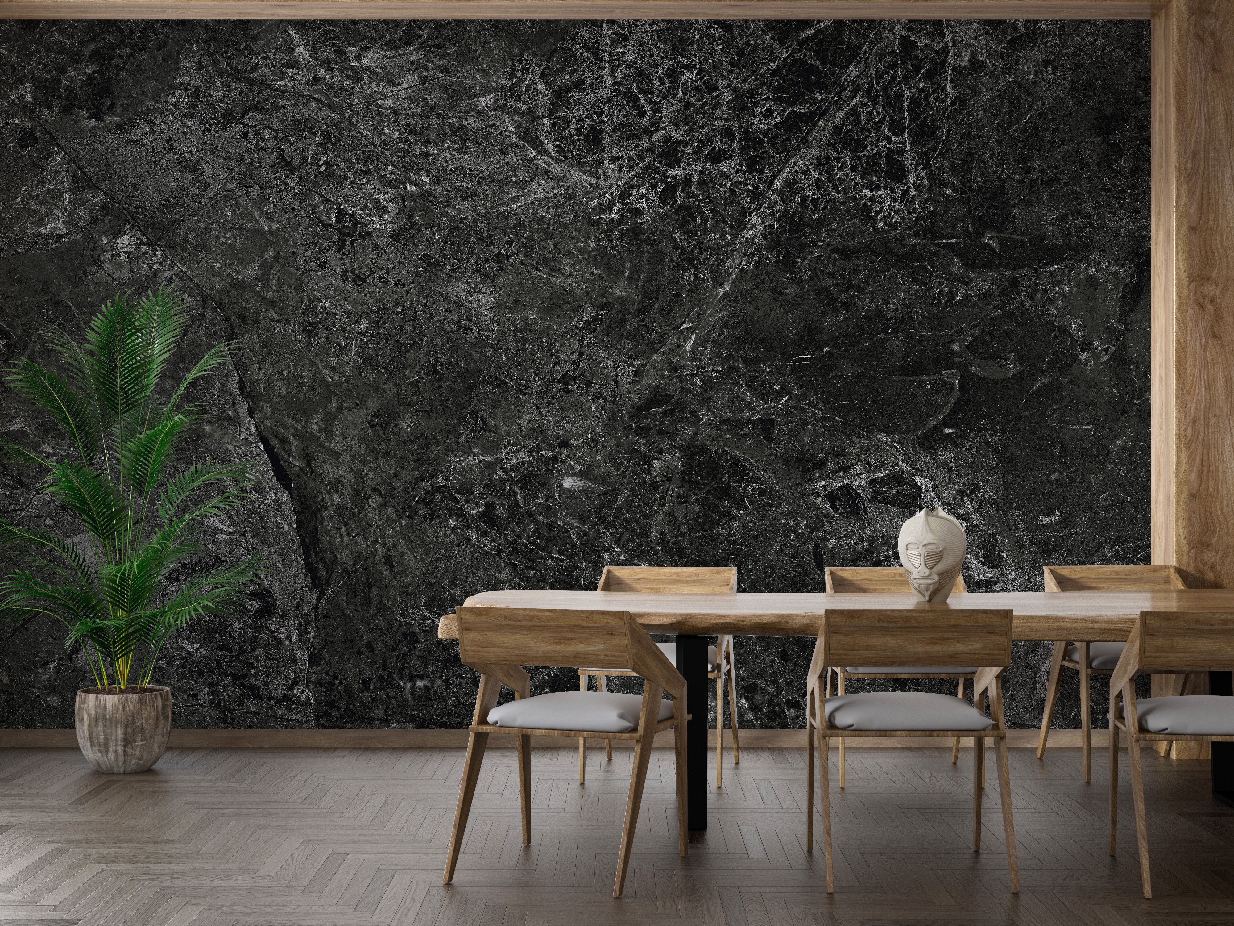 black marble stone mural wallpaper