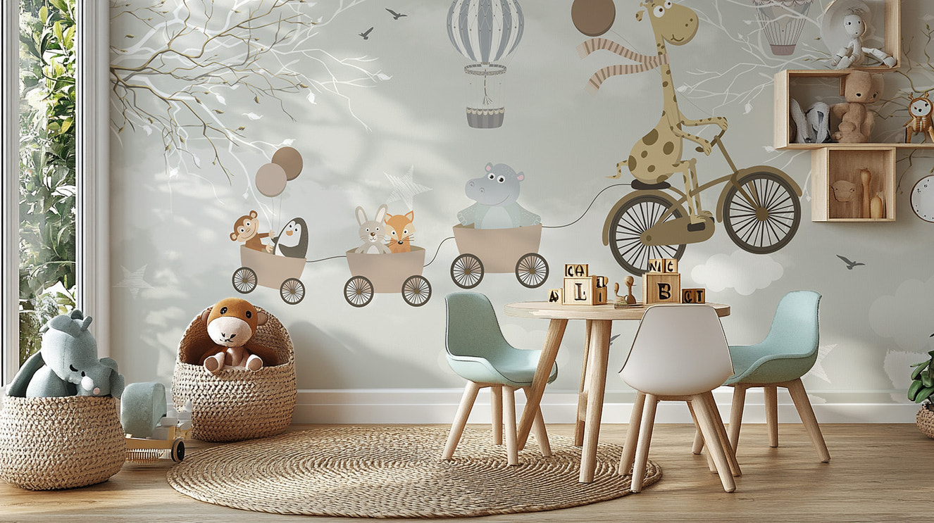 Cycling in the Sky Wallpaper Murals for Walls