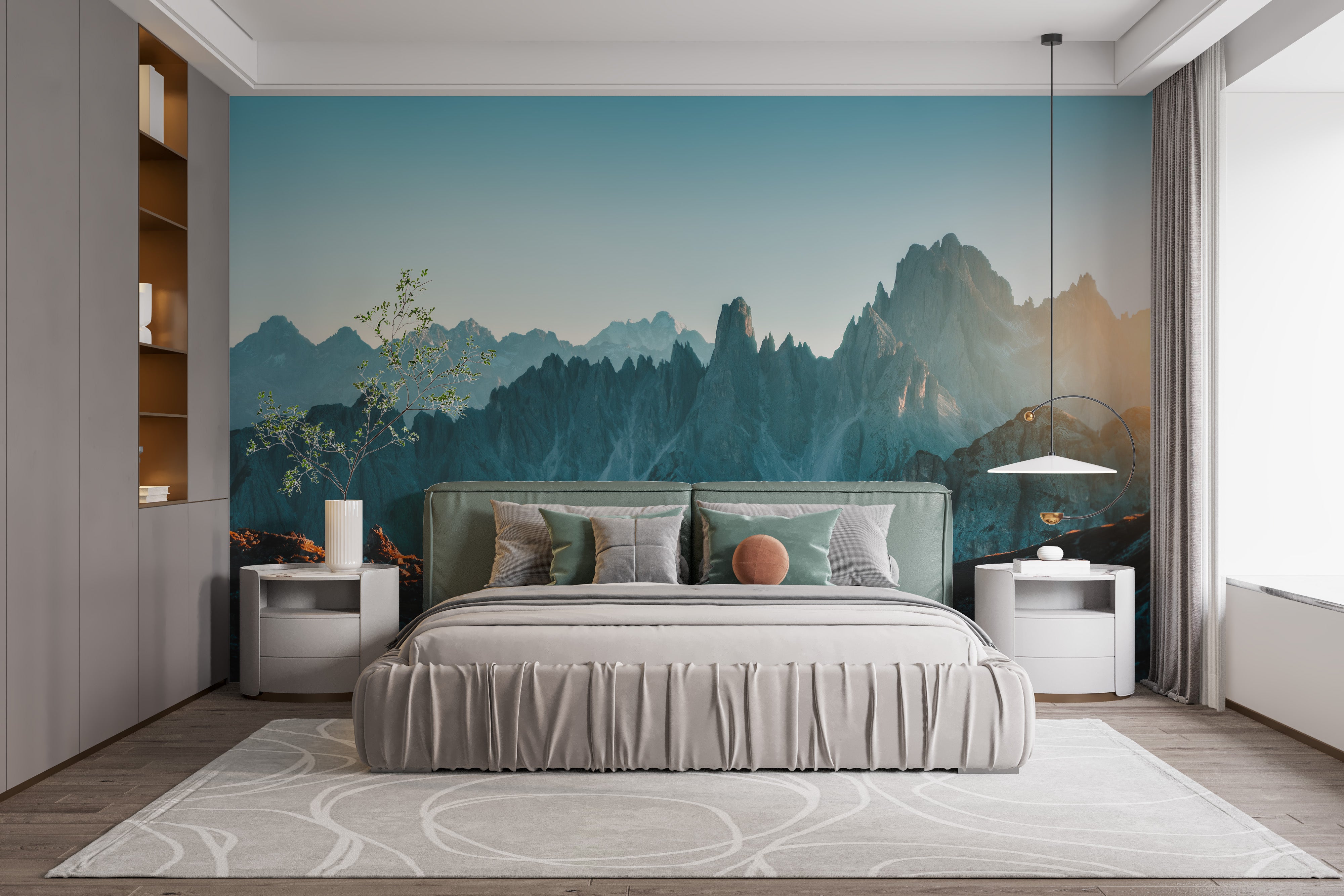 Dolomites Alps rocky mountain range mural