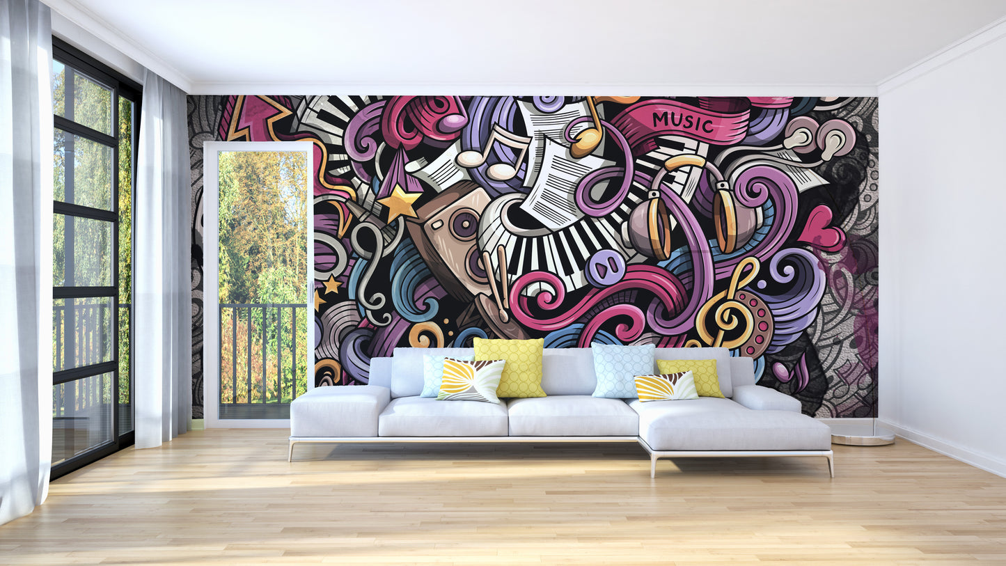 Musical Doodles Art Wallpaper Murals