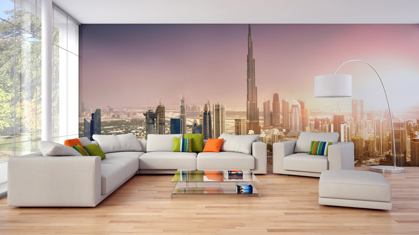 Dubai Downtown at Sunset Wallpaper Murals