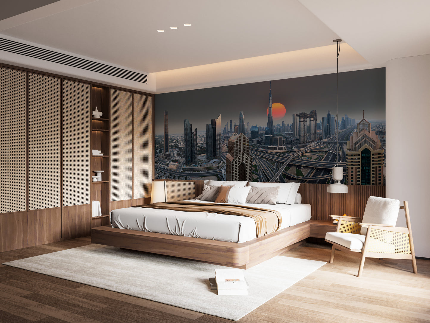 Dubai Skyline During Sunrise Wallpaper Murals - Giffywalls