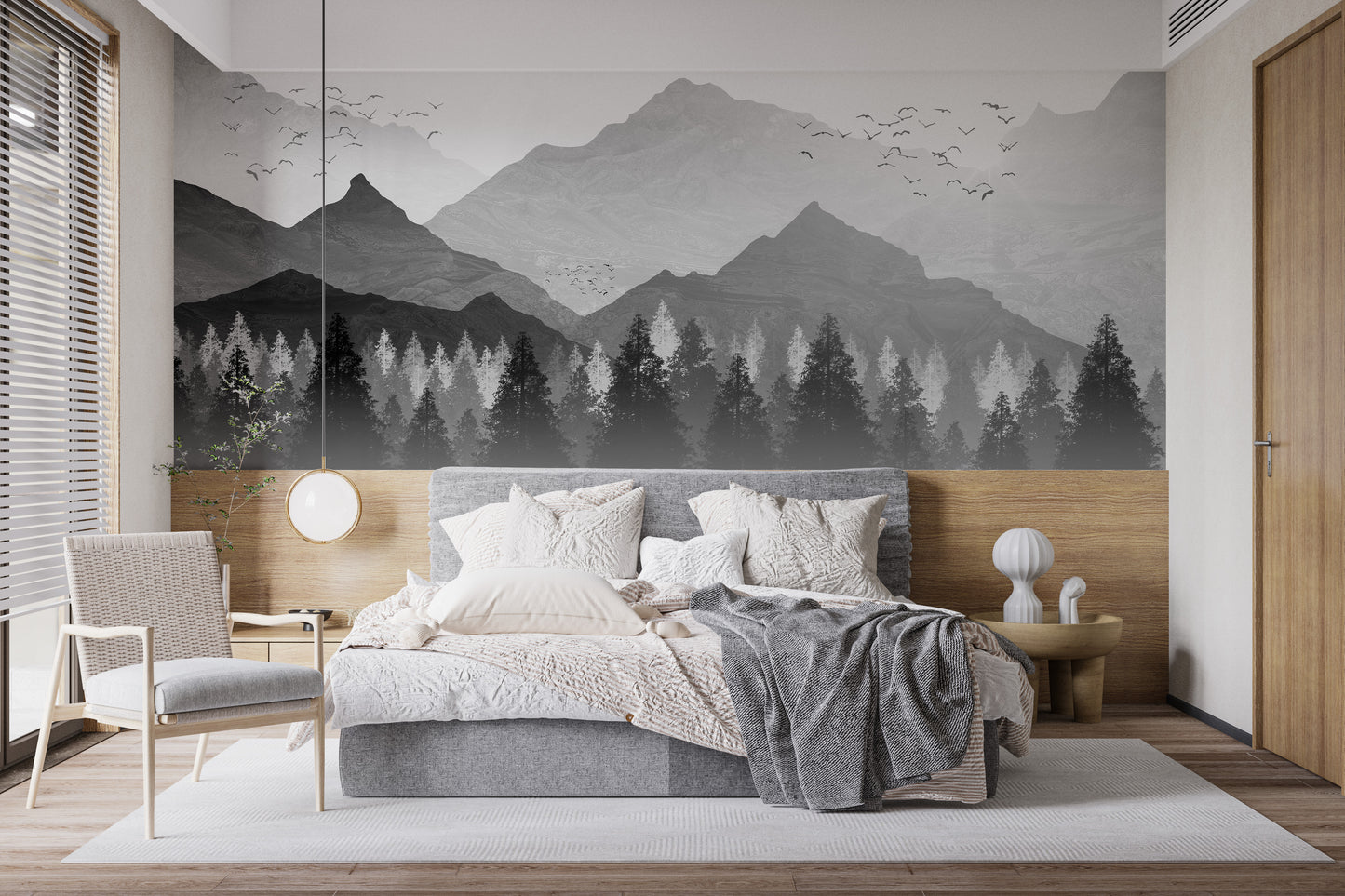 Modern Monochrome Mural
