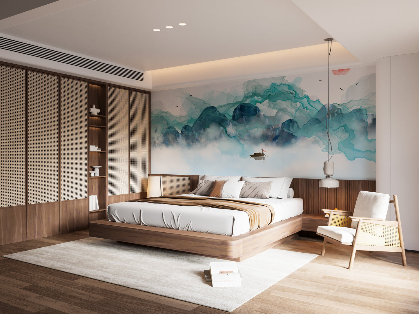 Abstract Mountain Scene Wallpaper Mural