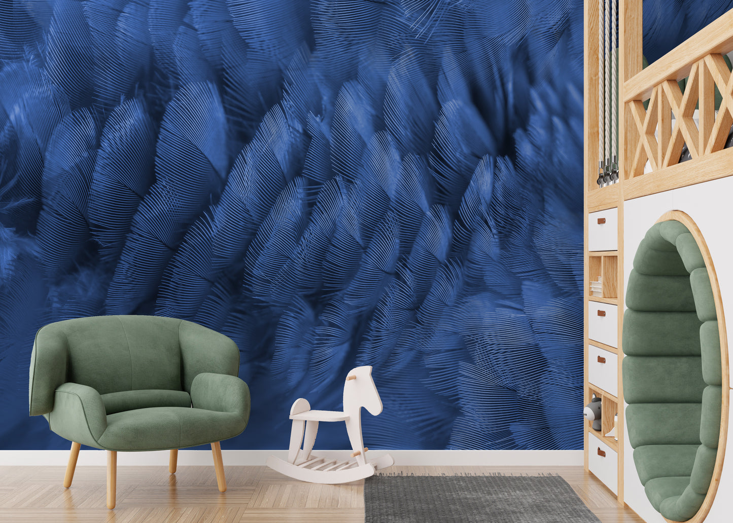 Blue Macaw Feather Wallpaper Murals