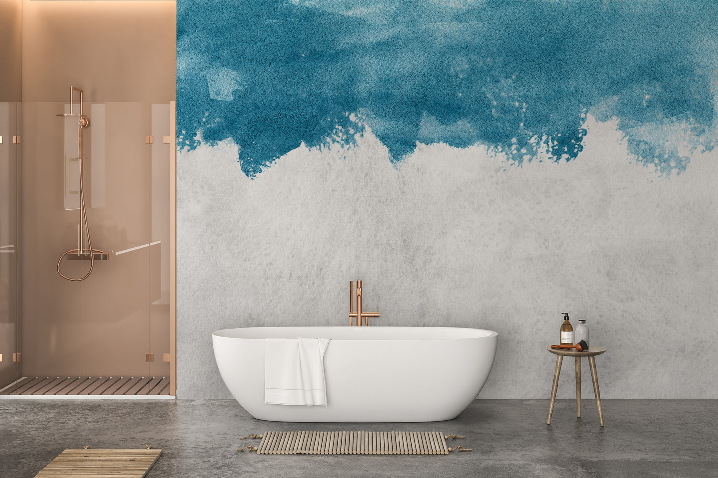 Modern Blue Peel and Stick Rustic Wallpaper Murals