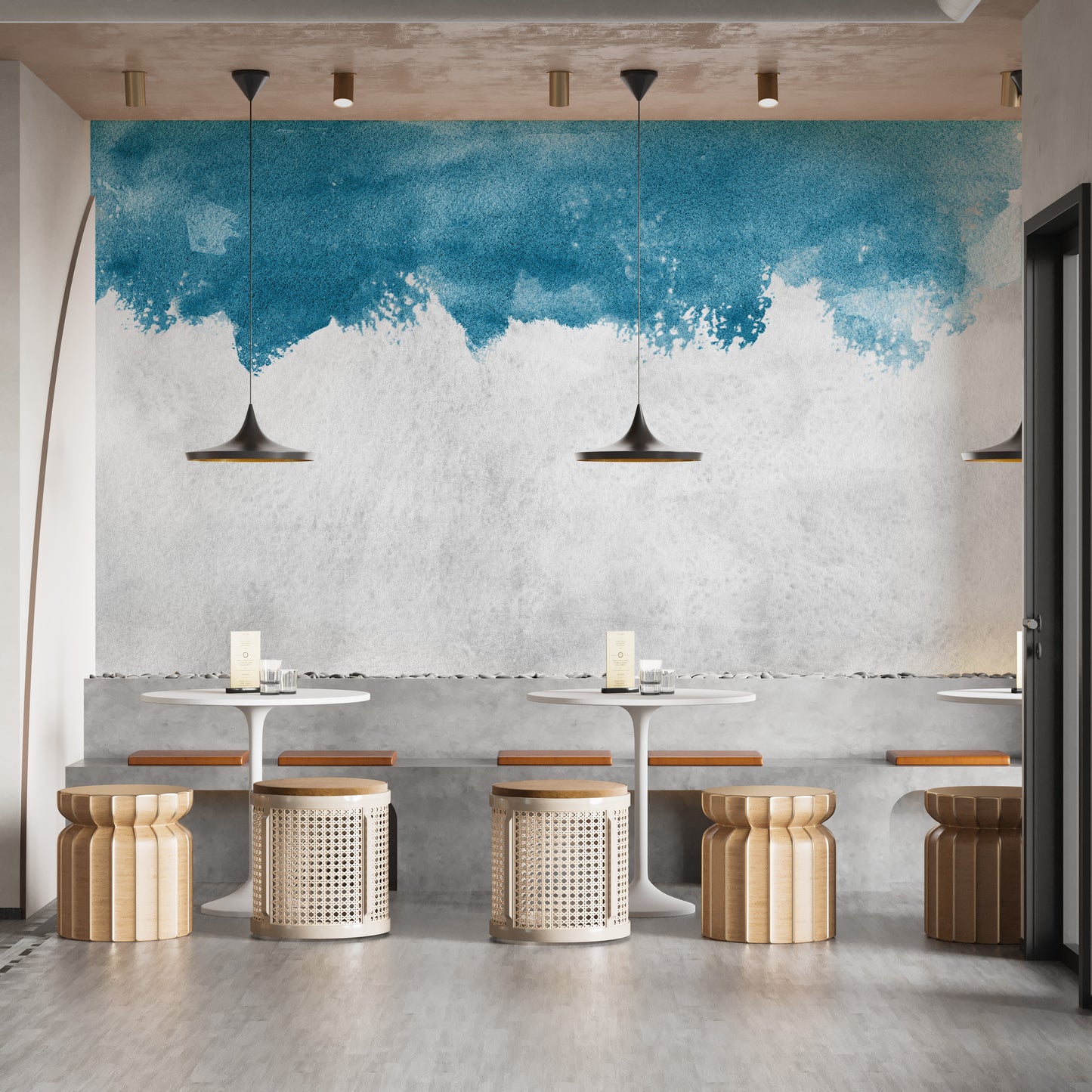 Modern Blue Peel and Stick Rustic Wallpaper Murals