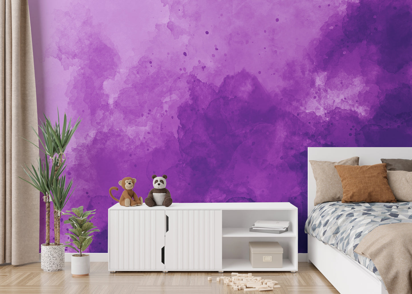 Vibrant Purple Watercolor Wallpaper