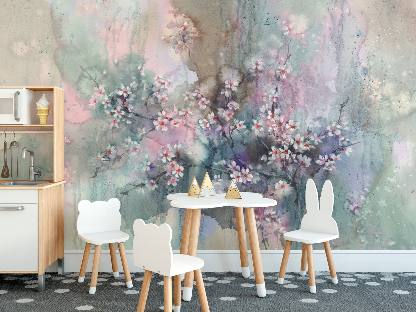 Sakura Watercolor Flower Wallpaper Wall Murals