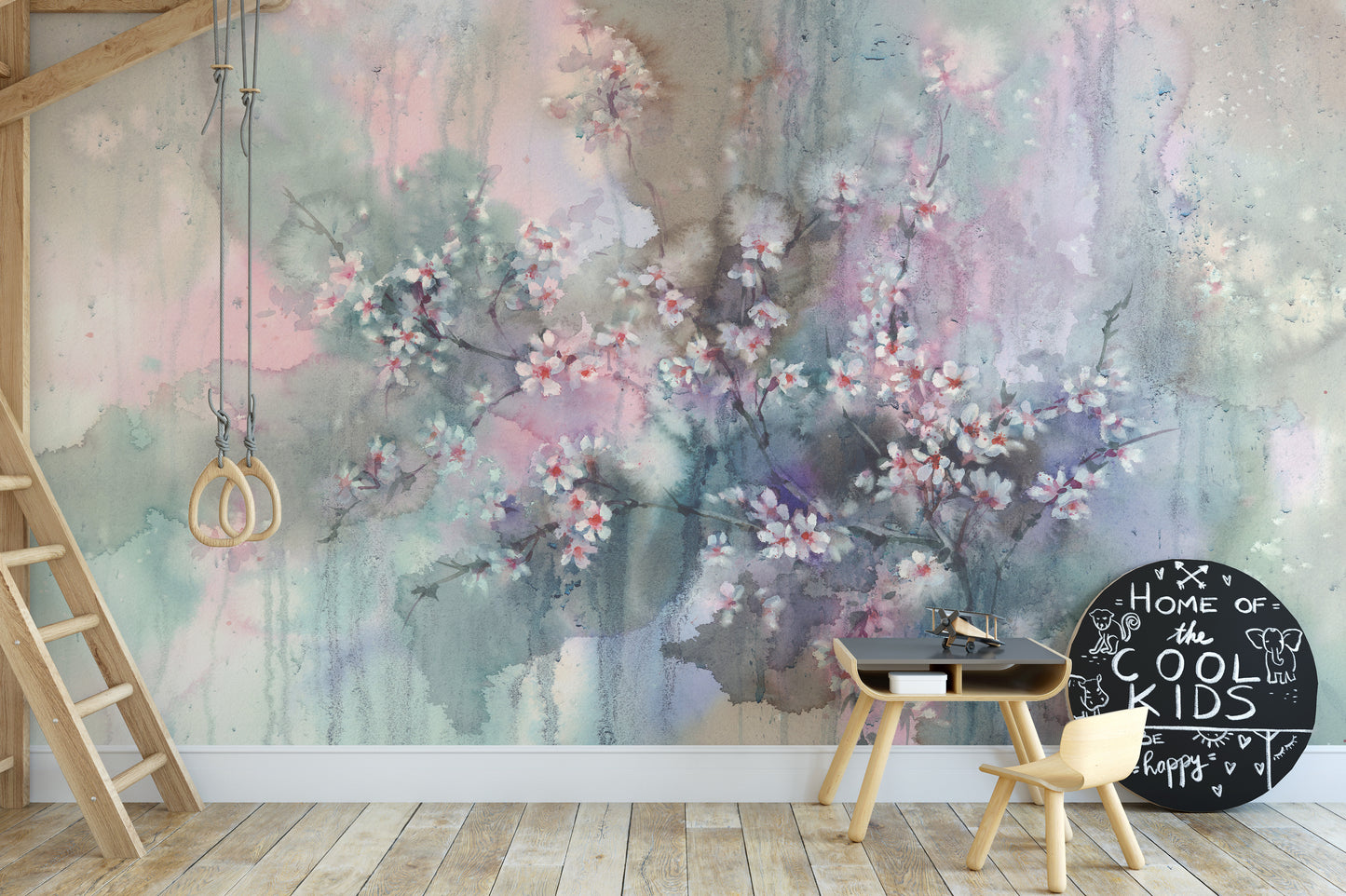 Sakura Watercolor Flower Wallpaper Wall Murals