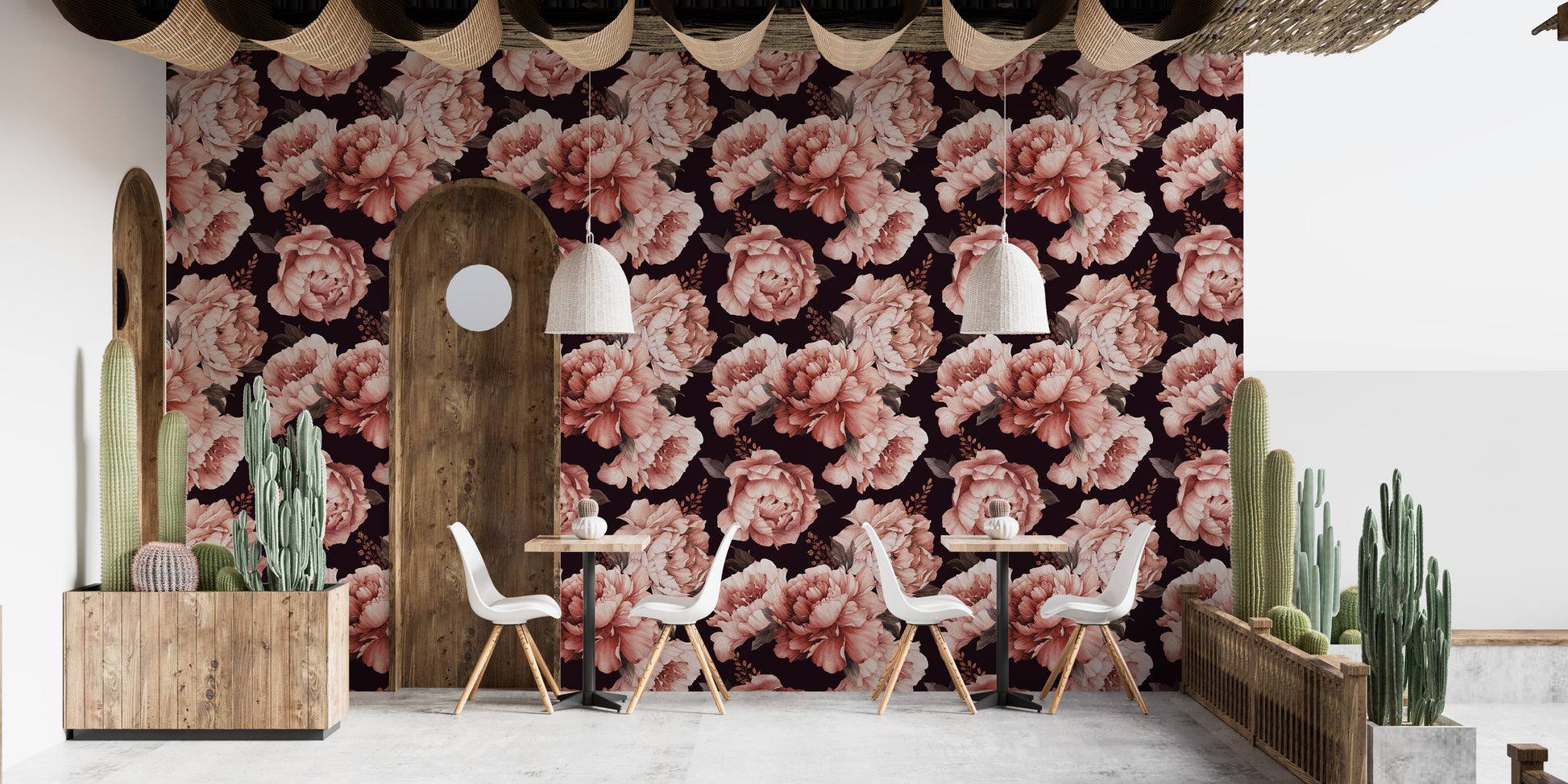 Warm Earthy Floral Repeat Wallpaper