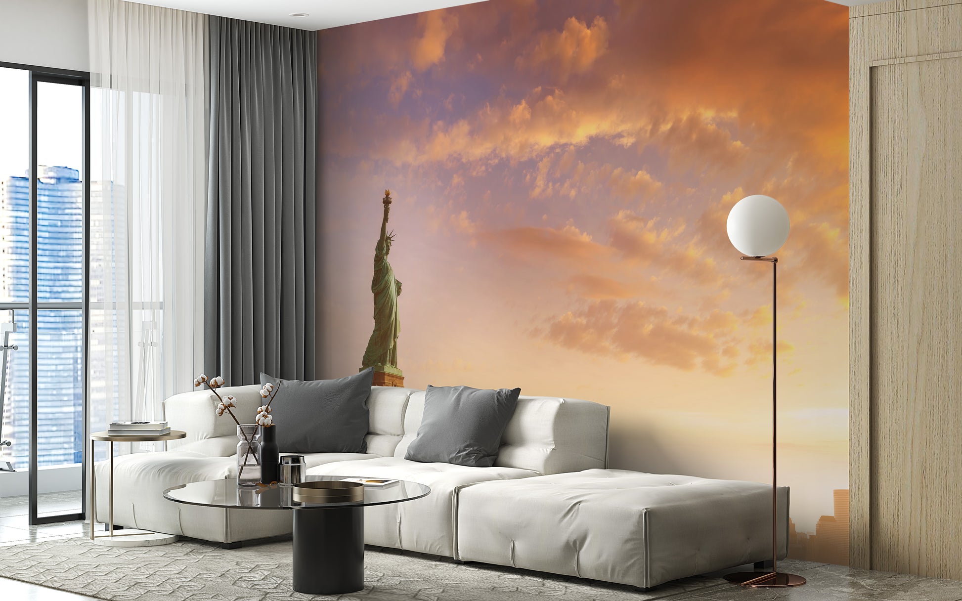 Liberty-themed New York wallpaper art