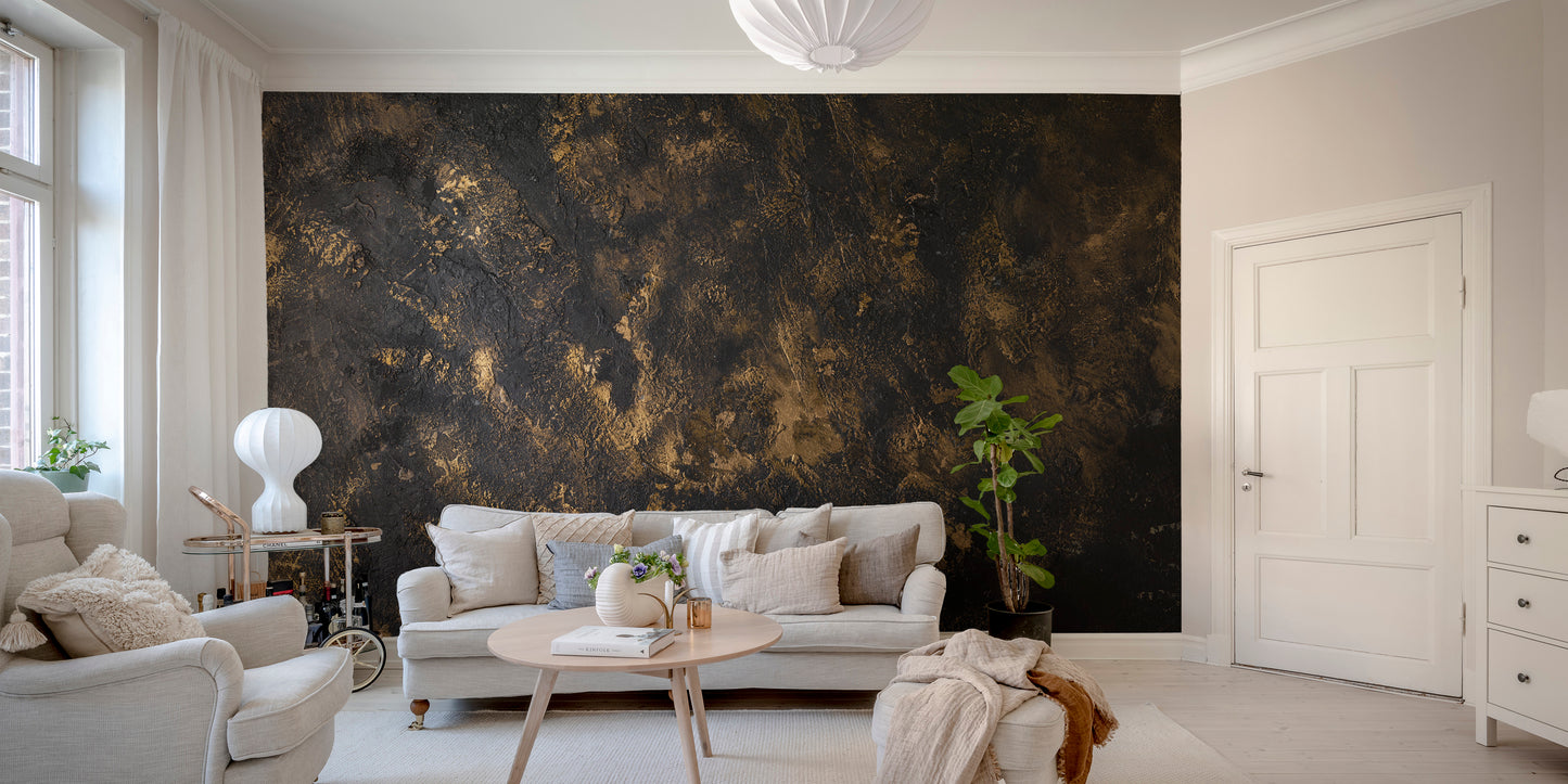 Black Gold Textured Wallpaper Wall Mural