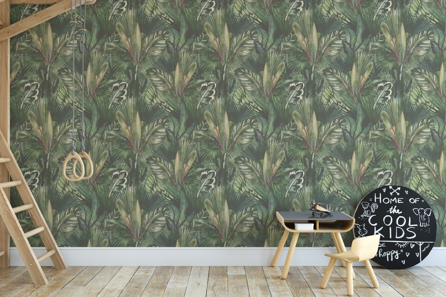 Artistic tropical leaves wallpaper style