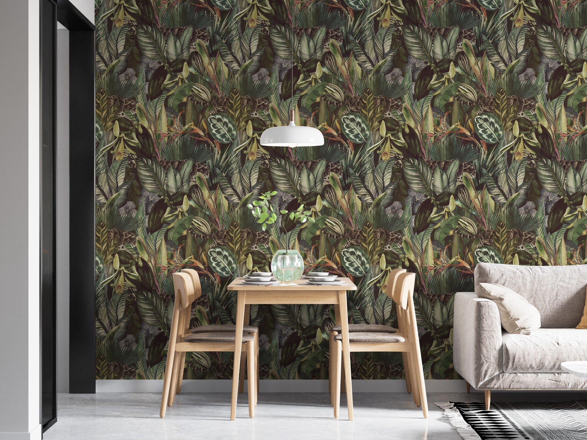 Botanical jungle peelable wall design