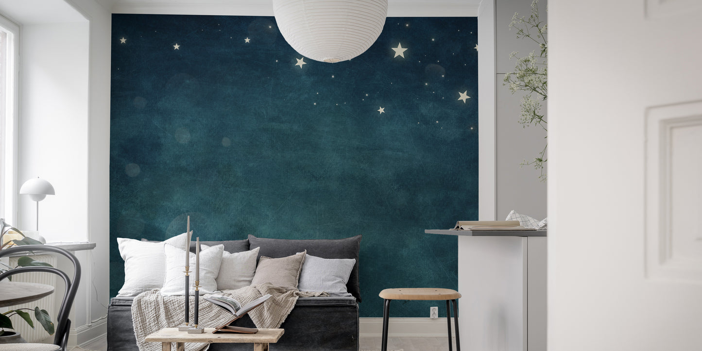 Night Sky Starry Design Blue Background Wallpaper