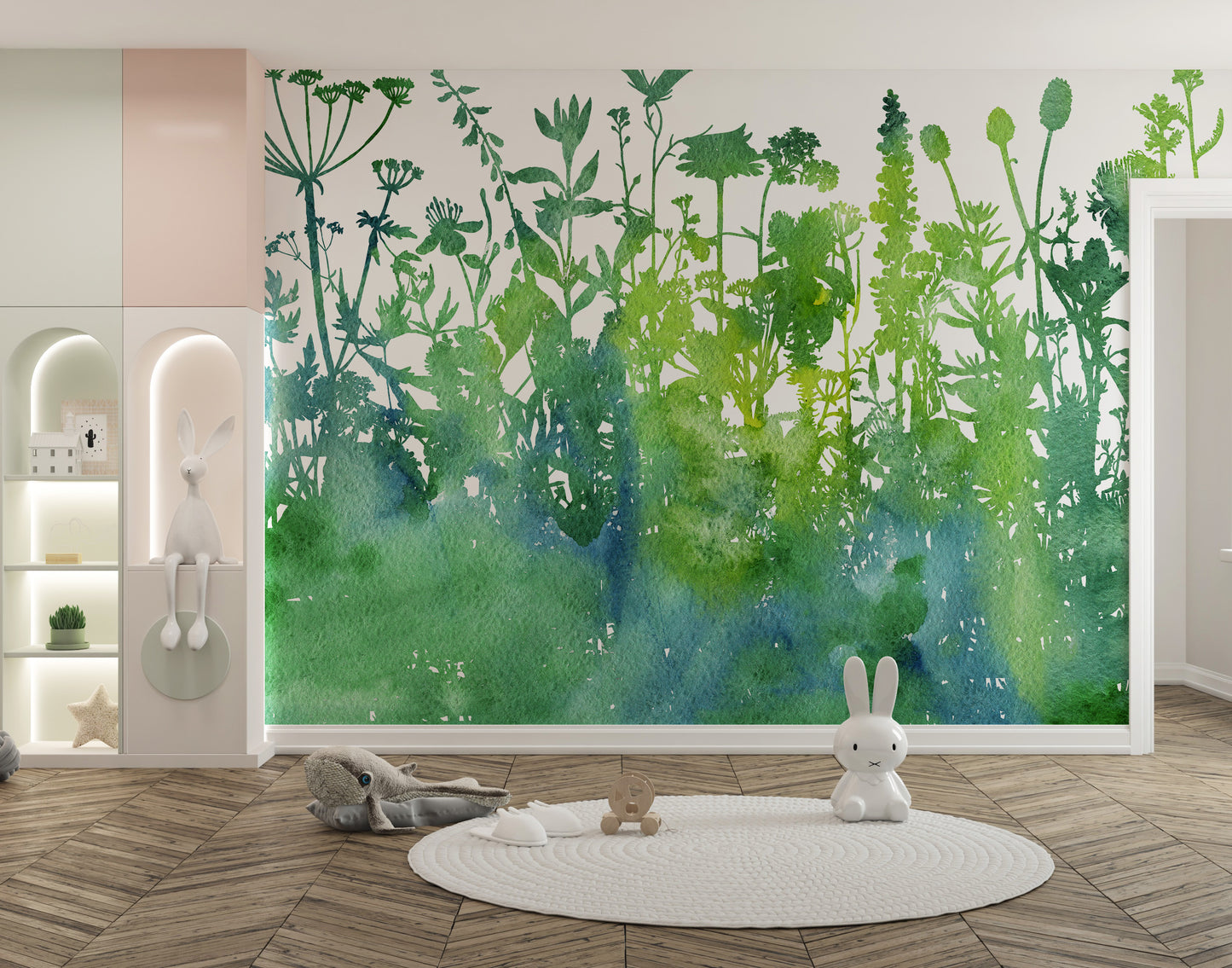 Watercolor Trees Botanical Pattern Wallpaper For Walls - Giffywalls