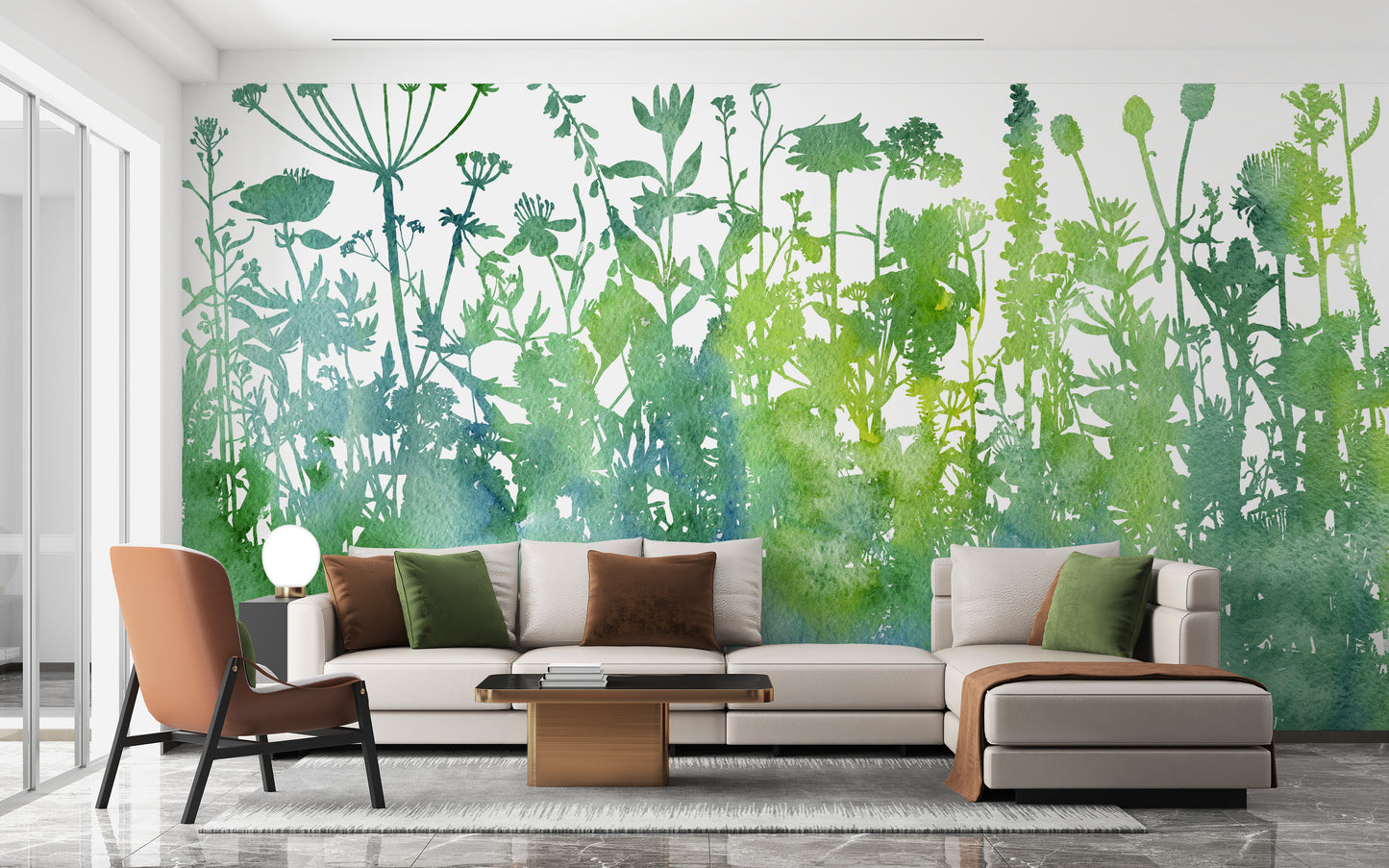 Watercolor Trees Botanical Pattern Wallpaper For Walls - Giffywalls