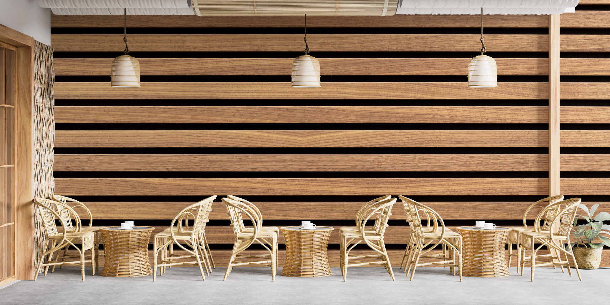 Wooden stripe wallpaper with various styles
