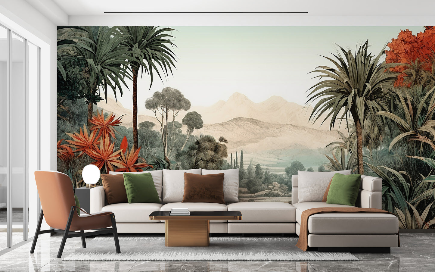 Verdant Valley Vintage Tropical Flora Mural