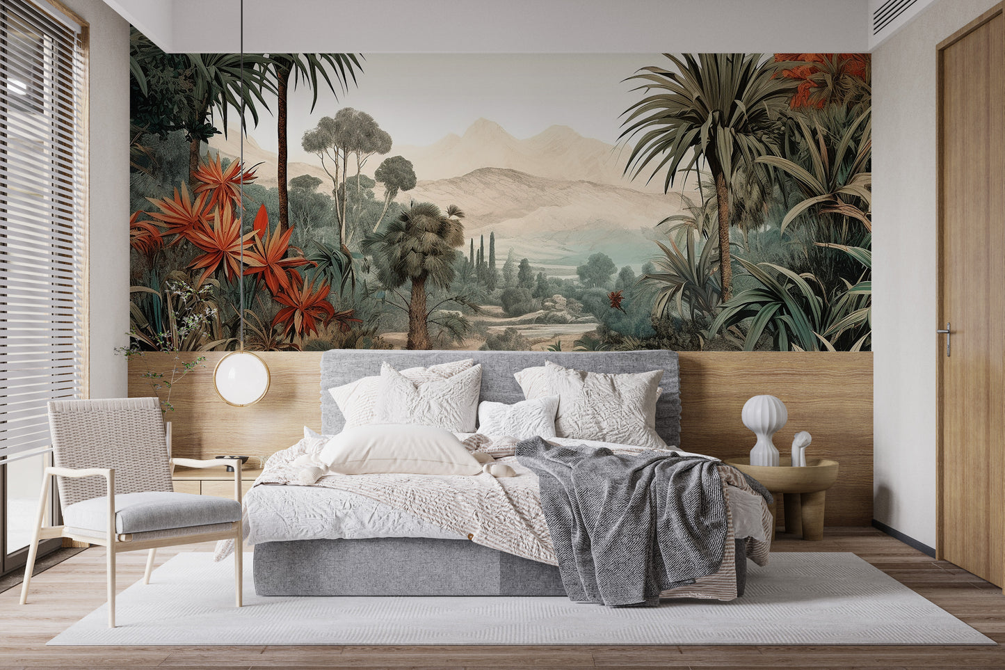 Verdant Valley Vintage Tropical Flora Mural