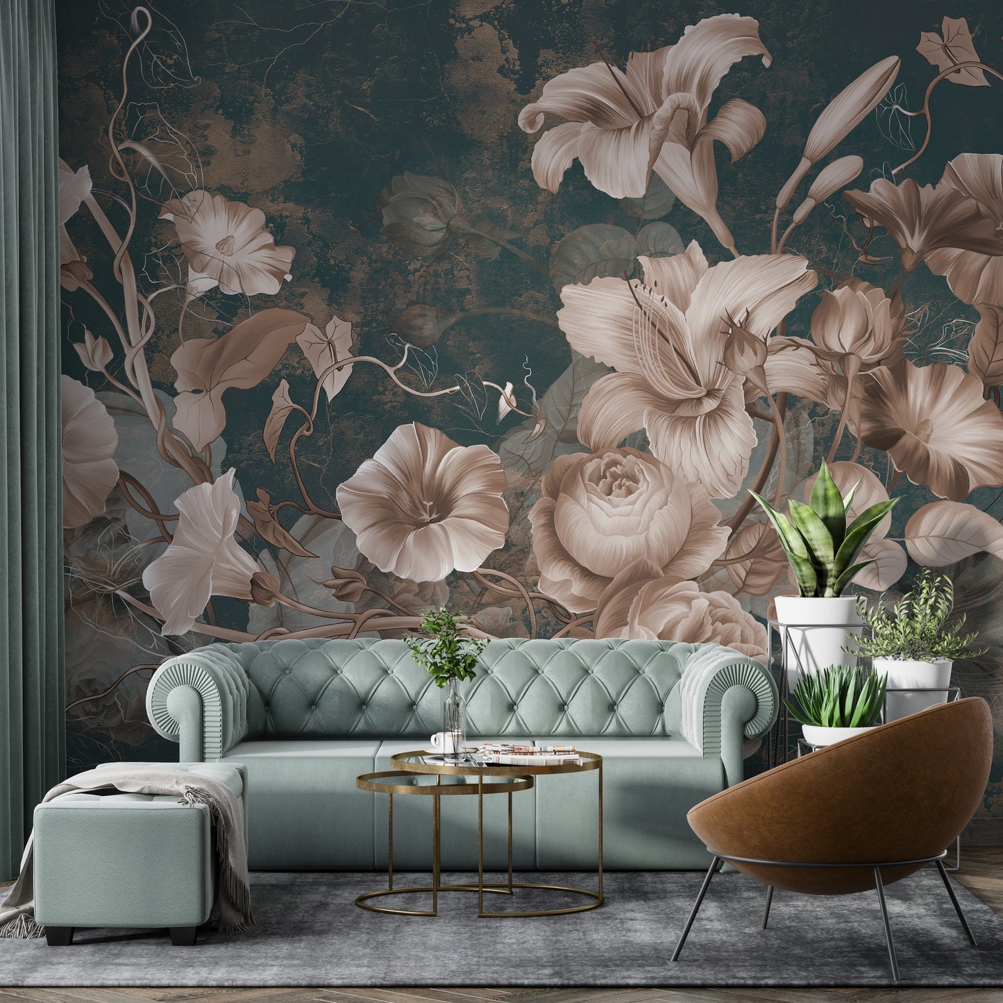 Romantic vintage floral design for wall decoration
