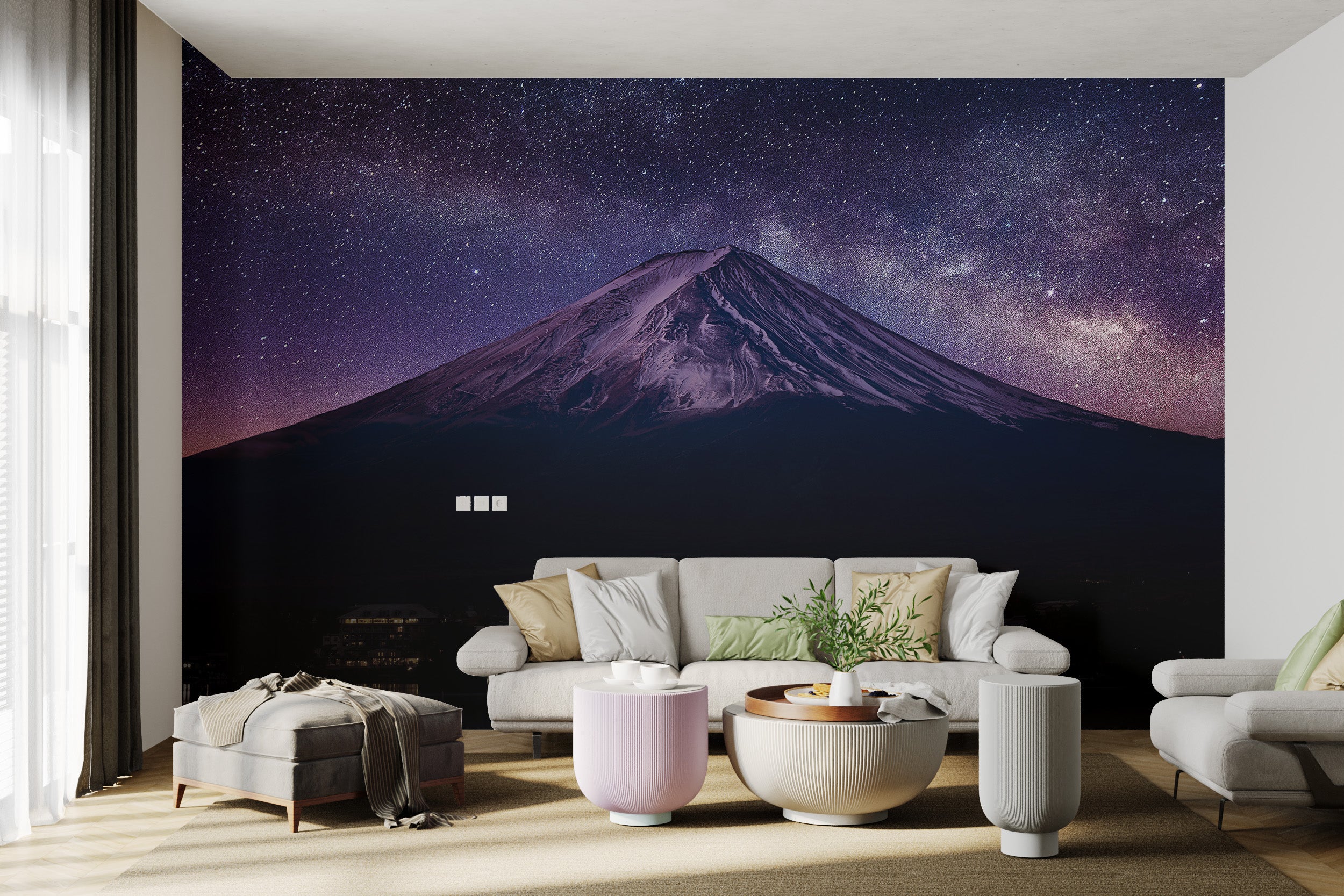 Mount Fuji galaxy view mural for dreamy interiors
