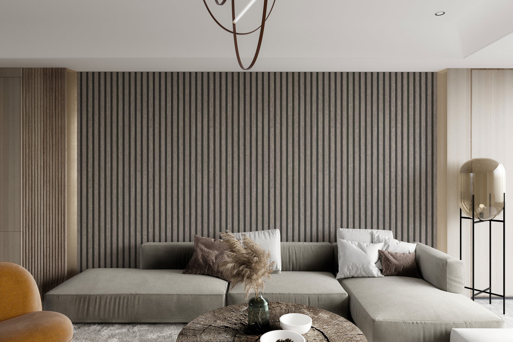 Contemporary gray wood panel wallpaper for walls
