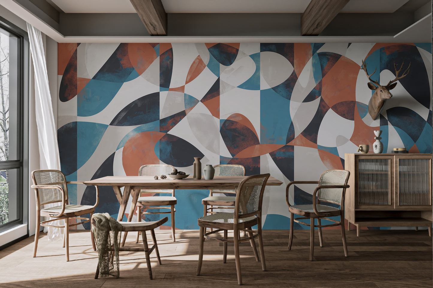 Abstract pattern wallpaper for stylish interiors
