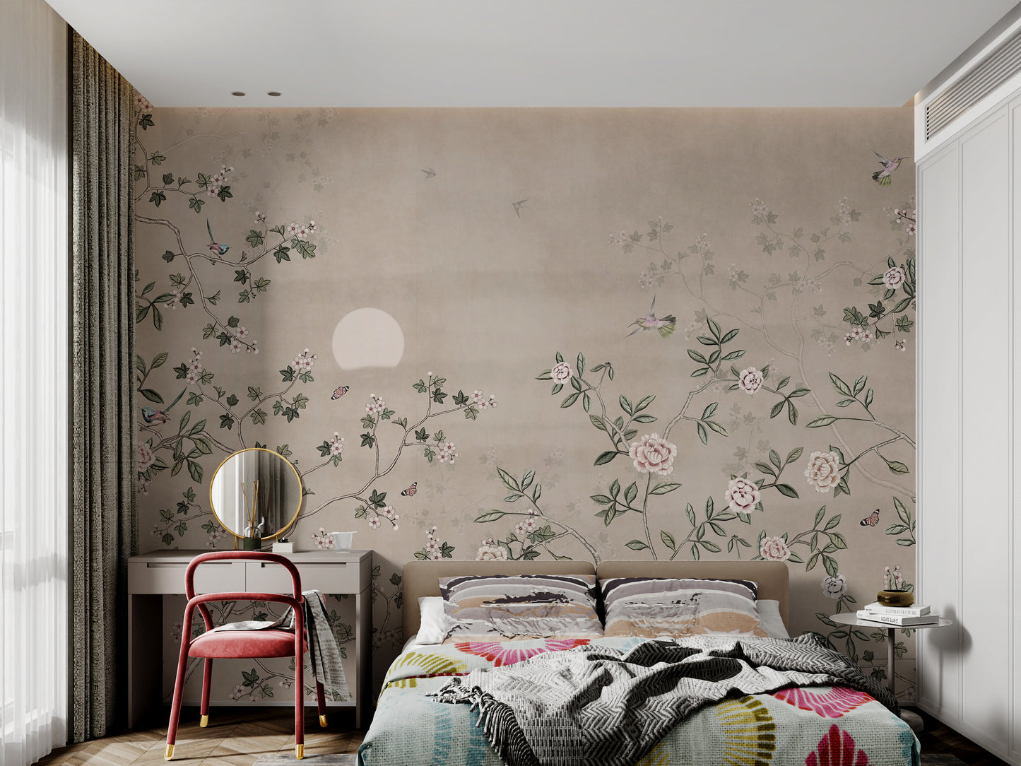 Chinoiserie Floral Botanical Wallpaper Mural