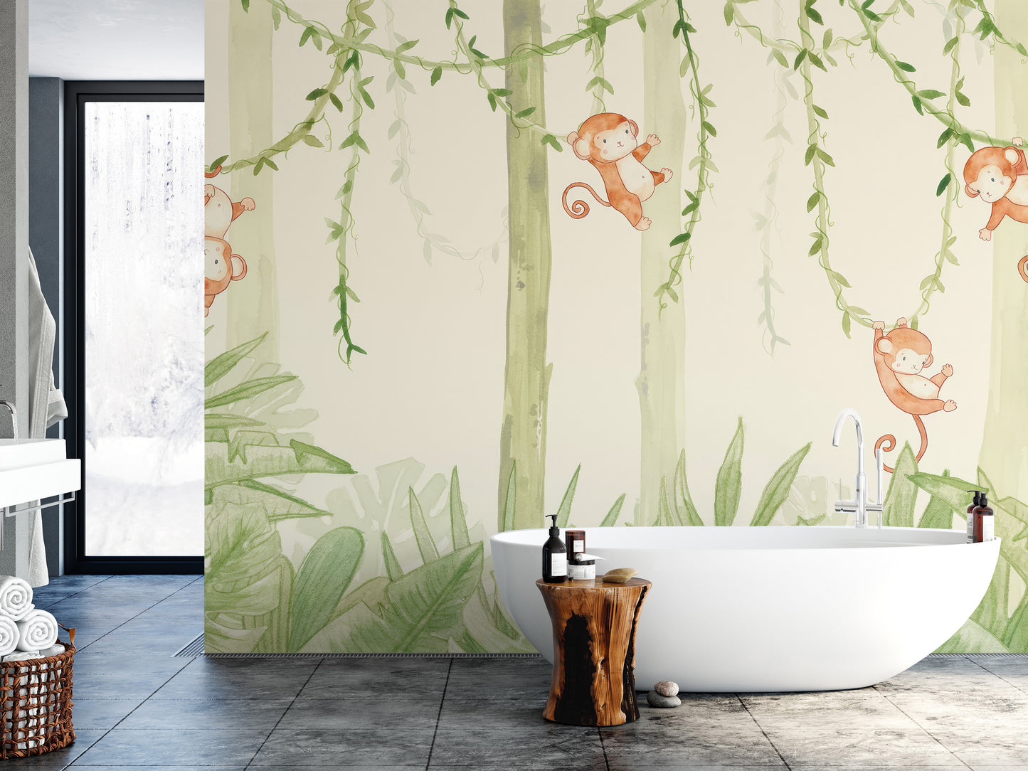 Swinging Monkey Wallpaper Mural