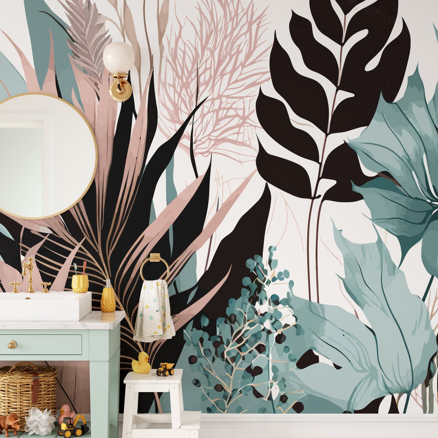 Elegant Floral Exotic Mural Wallpaper