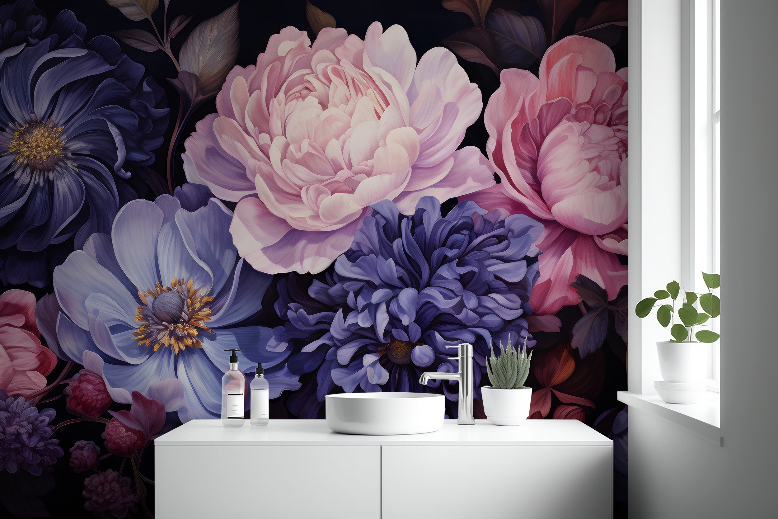 Modern aromatic bouquet mural for stylish decor