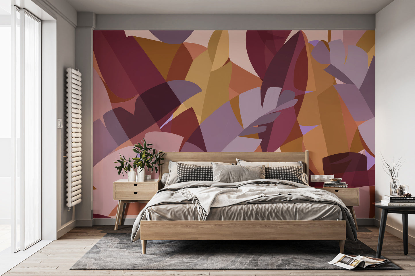 Cubist Harvest Foliage Fresco Mural