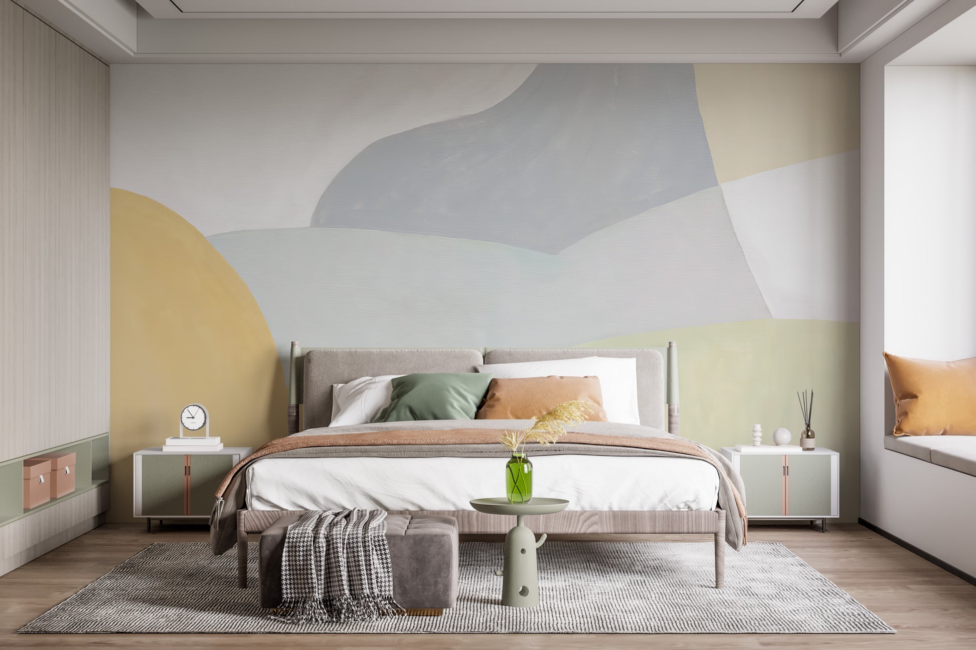 Modern abstract watercolor wallpaper for chic interiors