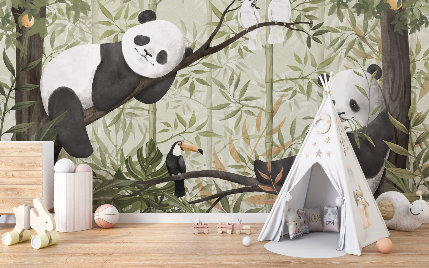 Peaceful Panda Canopy Wall Mural