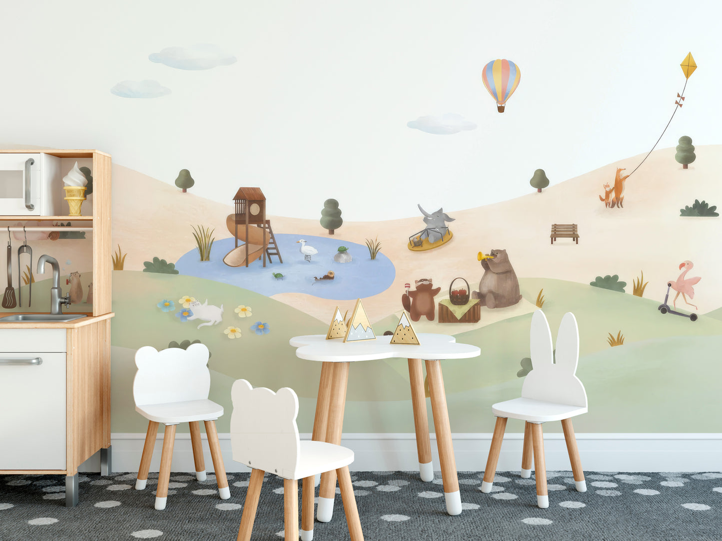 Playful Animals Garden Wall Mural