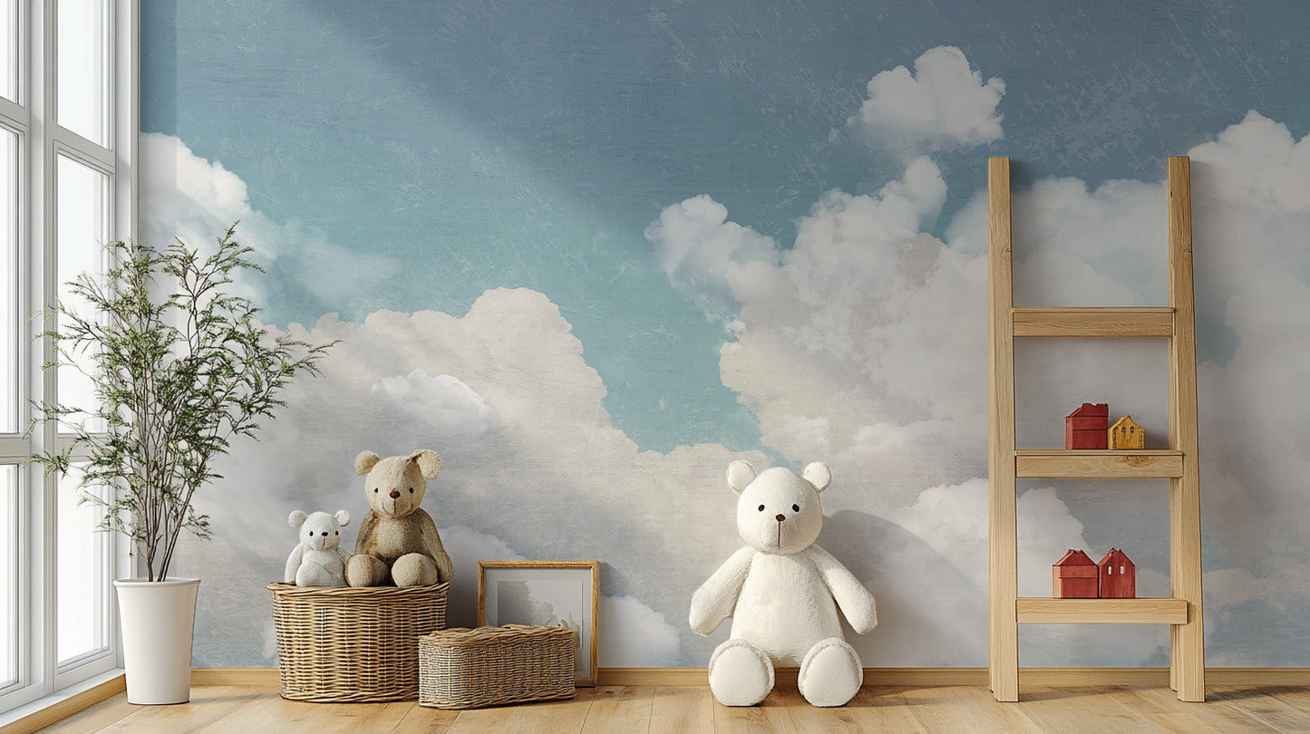 Sky Blue Cloudscape Wall Mural