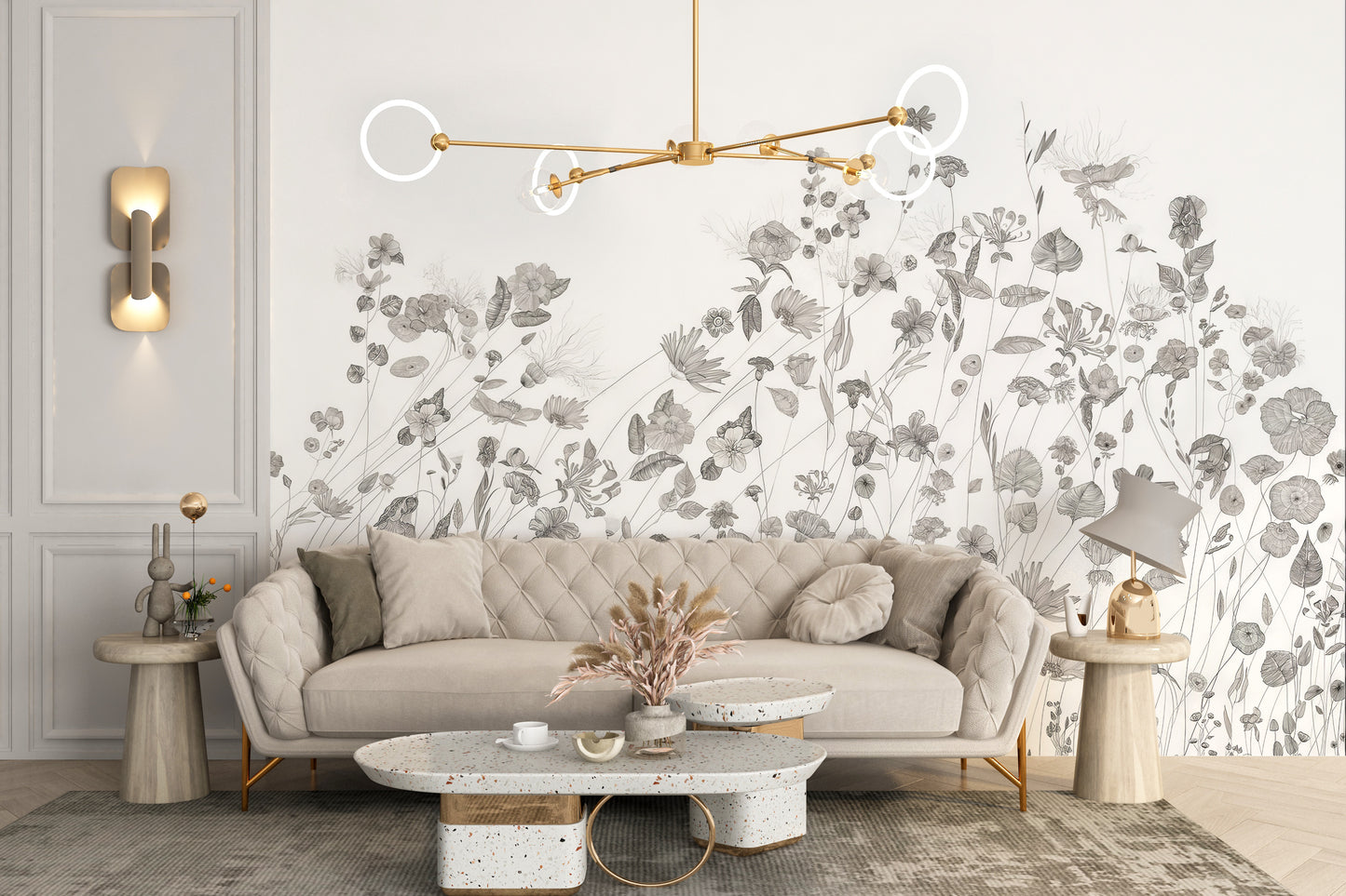 Floral Sketch Wall Mural