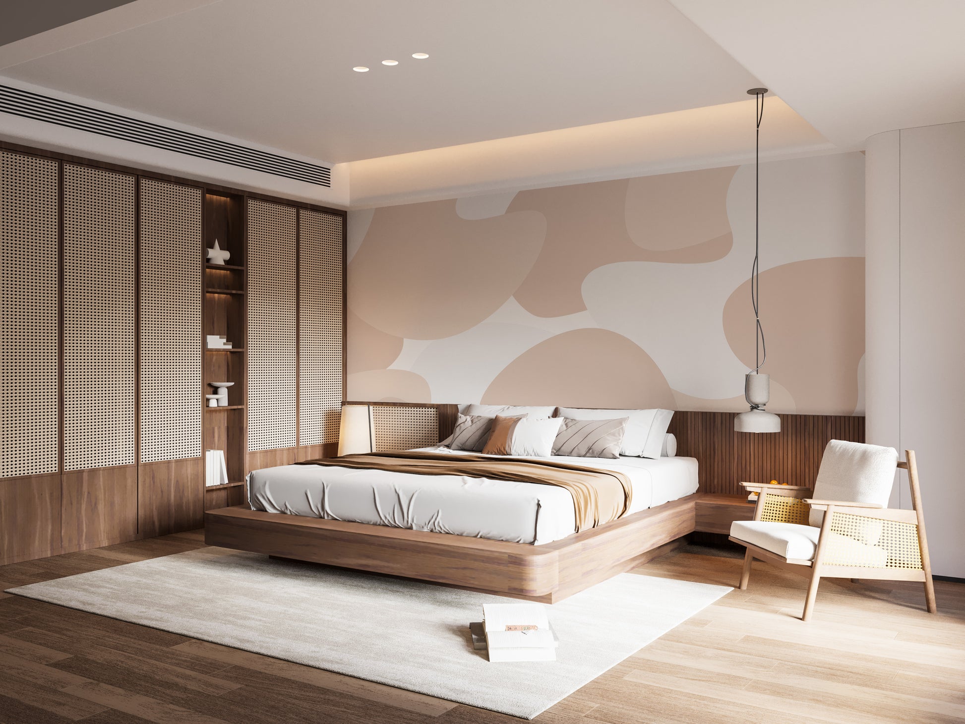 Soft pastel abstract wallpaper mural design