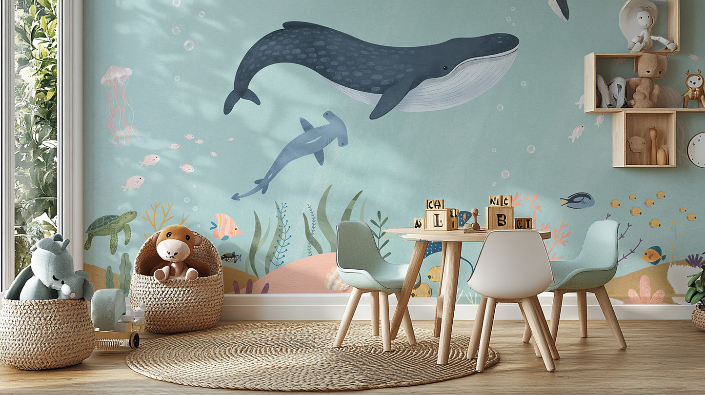 Vibrant oceanic adventure wallpaper for rooms